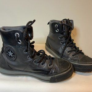 Converse Black Leather High Tops - Youth Size 13
